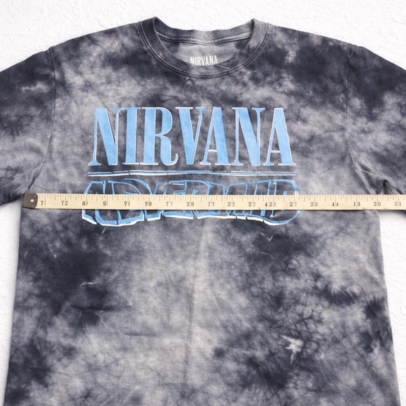 NIRVANA Black and Blue Tie-Dye Tee with Blue Graphic size small - Picture 7 of 7